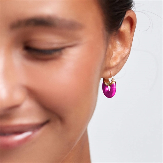 Anni Lu Petit Swell Hoops, Pink Lotus